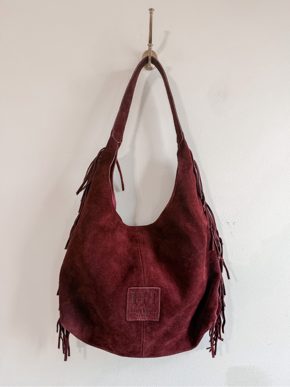 Haute Hippie Hobo Suede Fringe Shoulder Bag - Picture 1 of 9